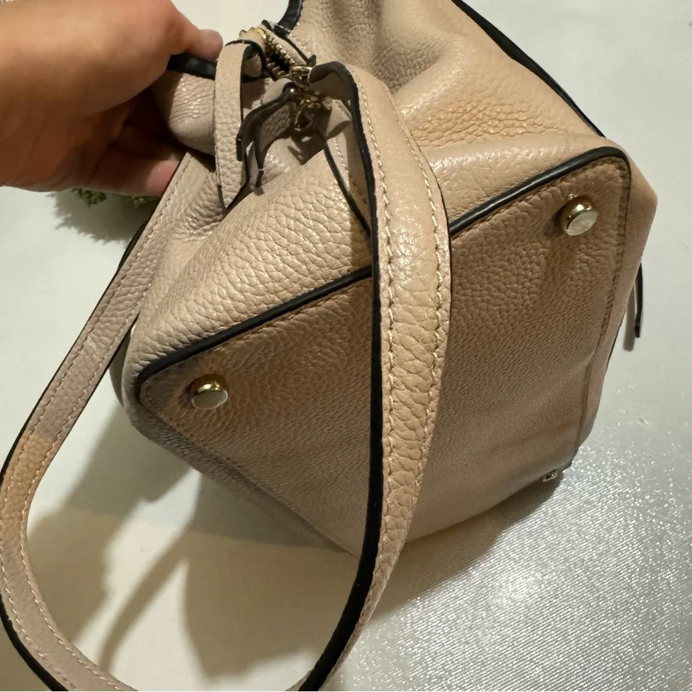 Kate Spade‎ ♠️ Ward Place Evangelie Pink Black Pebbled Leather Purse Bag